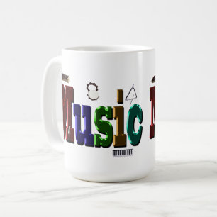 Music Bild Logotyp with Instruments Kaffemugg