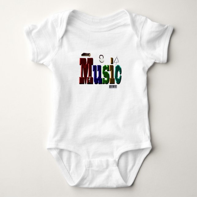 Music Bild Logotyp with Instruments T Shirt (Framsida)