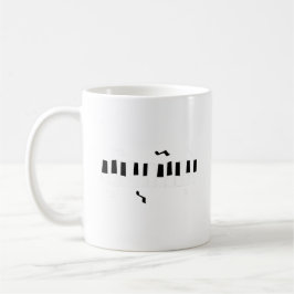 Music Black and White Piano Tangentbord med not Kaffemugg