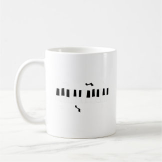 Music Black and White Piano Tangentbord med not Kaffemugg