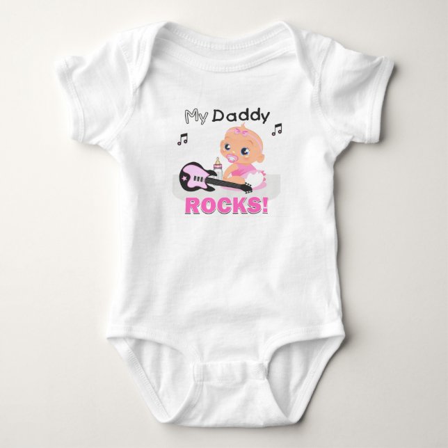 Music Bodykostym, Rosa Guitar Infant, pappa Sten Tee Shirt (Framsida)