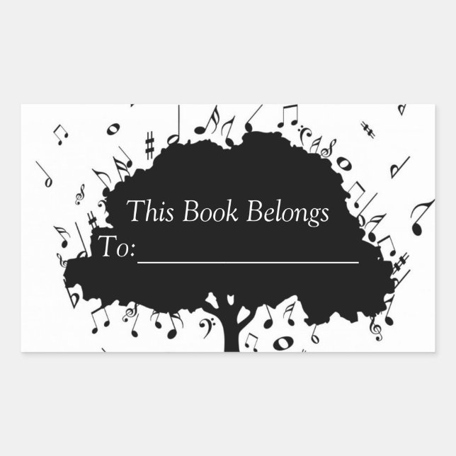 Music Bok-etikett Rektangulärt Klistermärke (Framsida)