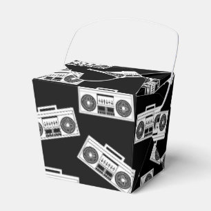 Music Boombox Skriv ut Art Mönster Boombox Black Presentaskar