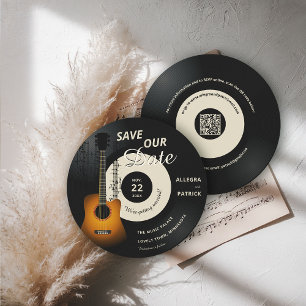 Music Bröllop spara datum Vinyl Festival QR-kod Datumet