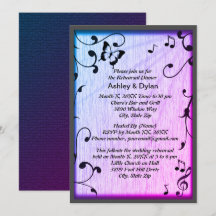 Music Butterfly Löv Blue & Lila Wood Bröllop