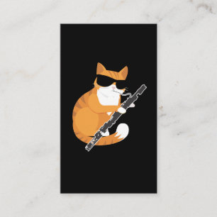 Music Cat Sunglass Bassoonist Musiker Basago Visitkort