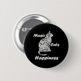 Music Cats Happity - Musician Älskare Quote Knapp