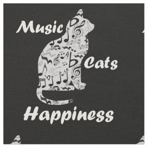 Music Cats Happity - Musician Älskare Quote Tyg