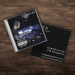 Music CD Fodral Album Cover DJ Black Fyrkantigt Visitkort