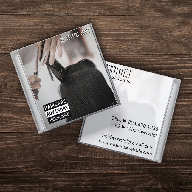 Music CD Fodral Album Cover Hairstylist Fyrkantigt Visitkort (Music CD Case Album Cover Hairstylist Square Business Card
)