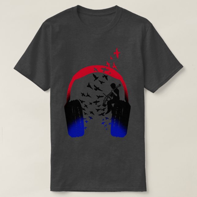 Music Cello för hörlurar T Shirt (Design framsida)