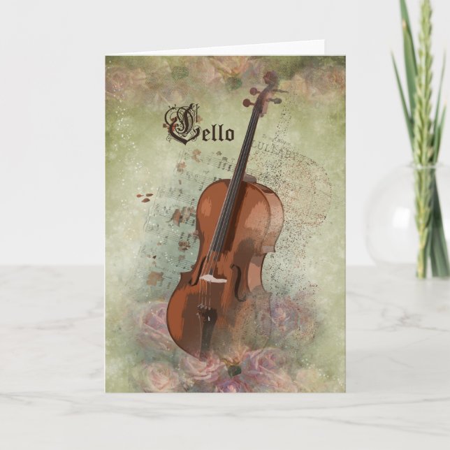 Music CELLO - gratulationskort Kort (Framsida)