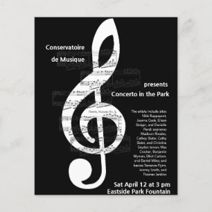 Music Choir Consert Treble Clef Promotional Poster Flygblad