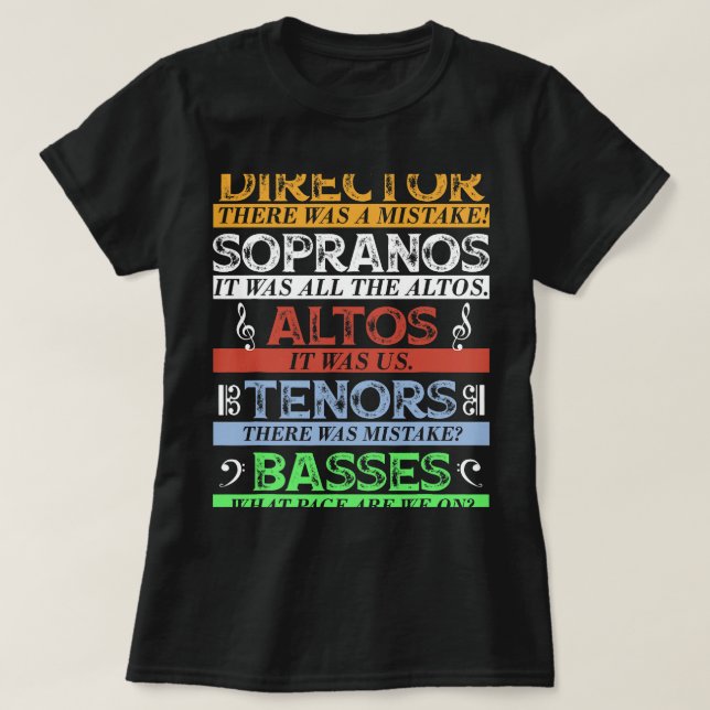 Music Choir Director Singer T Shirt (Design framsida)