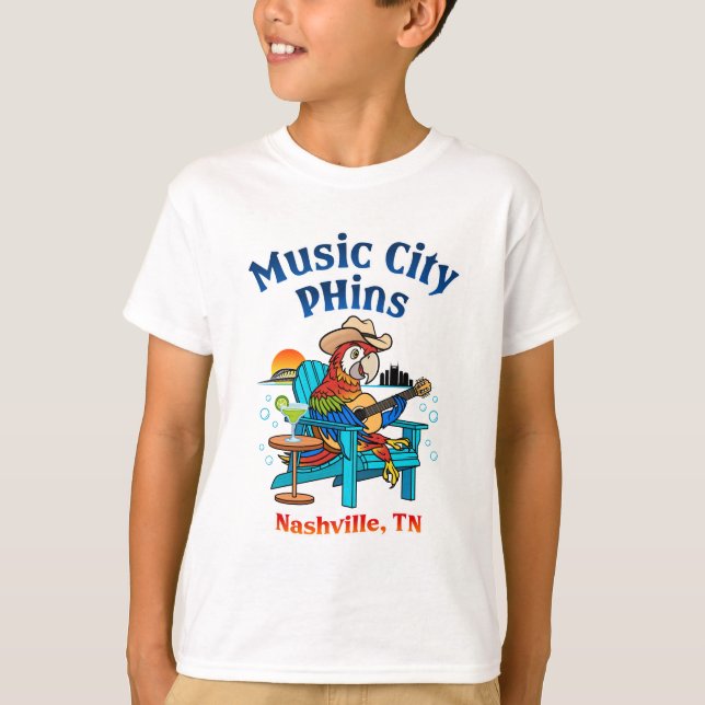 Music City Phins Kids Front Logotyp T-Shirt (Framsida)