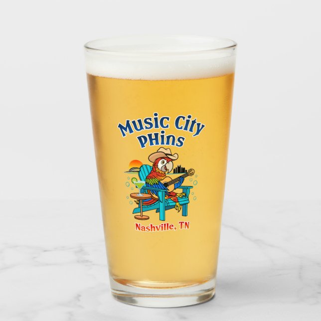 Music City Phins Pint Glass Glaskopp (Framsida fylld)