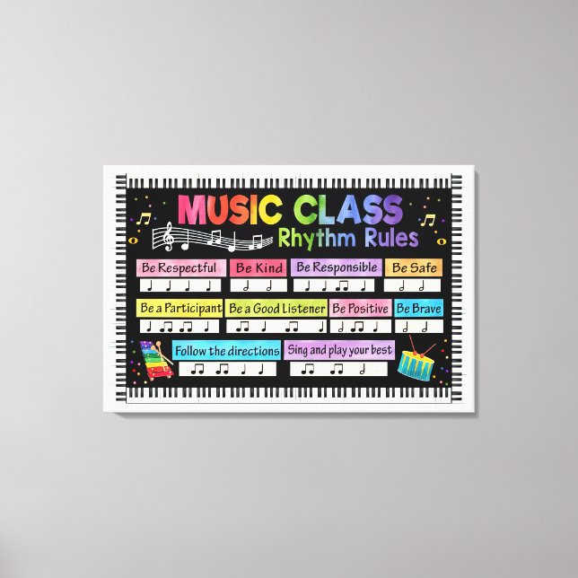 Music Classroom Poster Music Class Rhythm Regler Canvastryck (Framsida)