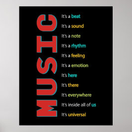 Music Classroom Vocal Orchestra Band Piano Guitar Poster