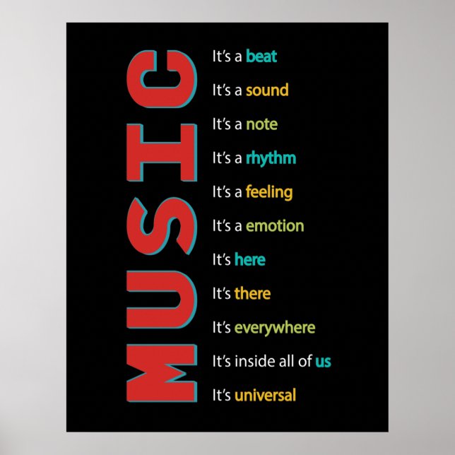 Music Classroom Vocal Orchestra Band Piano Guitar Poster (Framsidan)