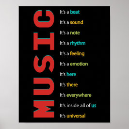 Music Classroom Vocal Orchestra Band Piano Sten Poster
