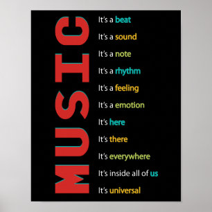 Music Classroom Vocal Orchestra Band Piano Sten Poster