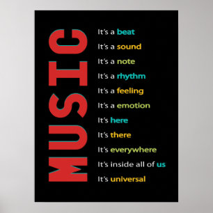 Music Classroom Vocal Orchestra Band Piano Sten Poster