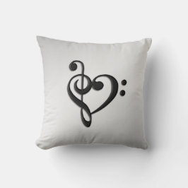 Music Clef Heart Kudde
