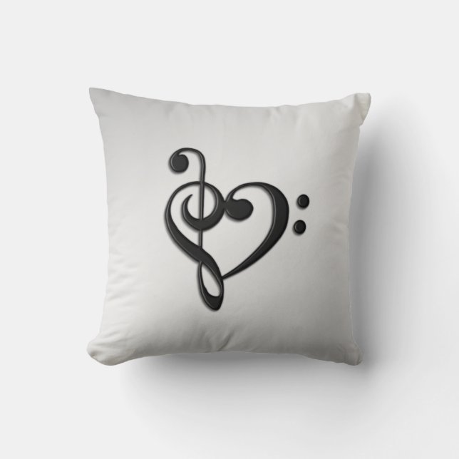 Music Clef Heart Kudde (Framsida)