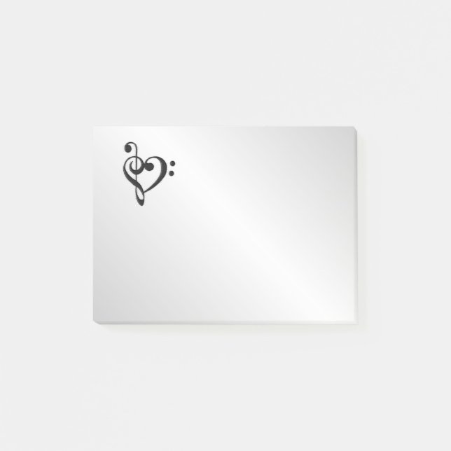 Music Clef Heart Post-it Block (Framsida)