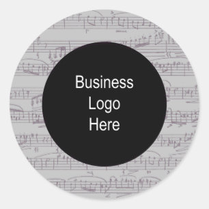 Music Clef Notes Business Logotyp Classic Round St Runt Klistermärke