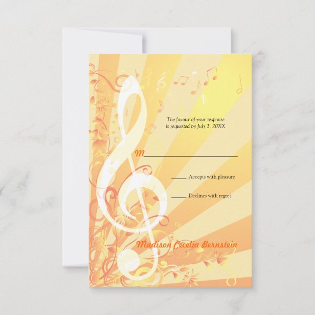 Music Clefs Bat mitzvah Small Reply-inbjudan OSA Kort (Framsida)