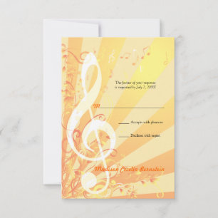 Music Clefs Bat mitzvah Small Reply-inbjudan OSA Kort