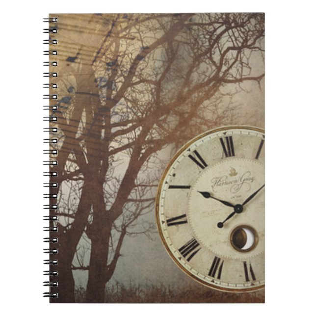 Music Clock och Träd Anteckningsbok (Framsidan)