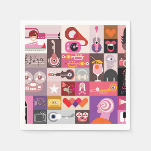 Music Collage Pappersservett