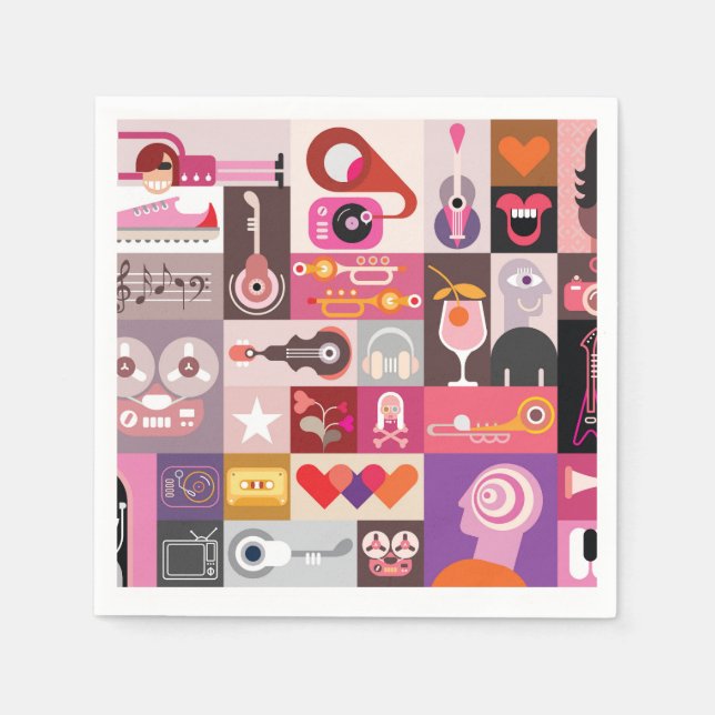 Music Collage Pappersservett (Framsidan)