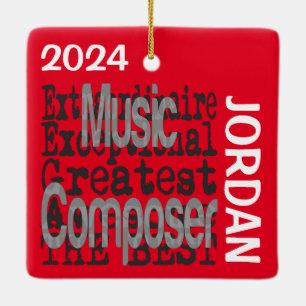 Music Composer Extraordinaire-ANPASSNINGSBAR Julgransprydnad Keramik