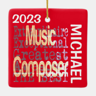 Music Composer Extraordinaire-ANPASSNINGSBAR Julgransprydnad Keramik
