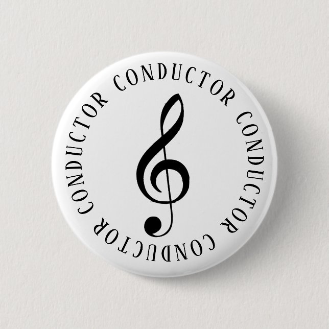 Music Conductor Treble Clef Button Knapp (Framsida)