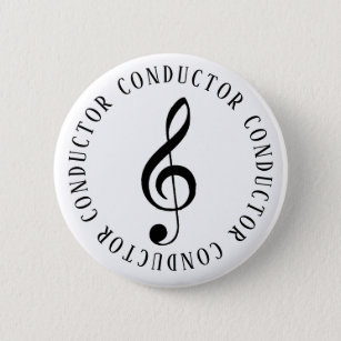Music Conductor Treble Clef Button Knapp