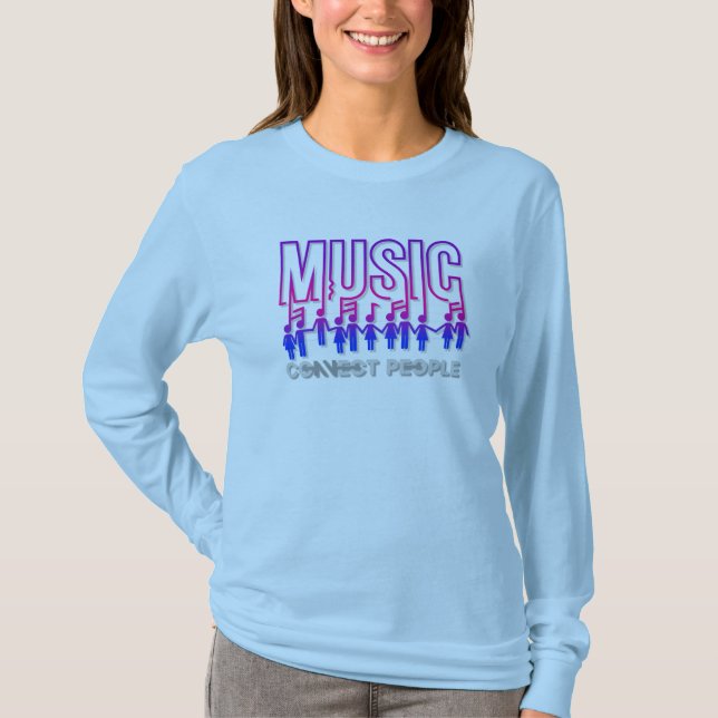 Music Connects People | Långärmad för kvinnor T Shirt (Framsida)