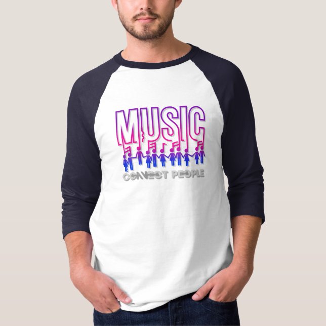 Music Connects People | Manar 3/4 Sleeve Raglan T Shirt (Framsida)