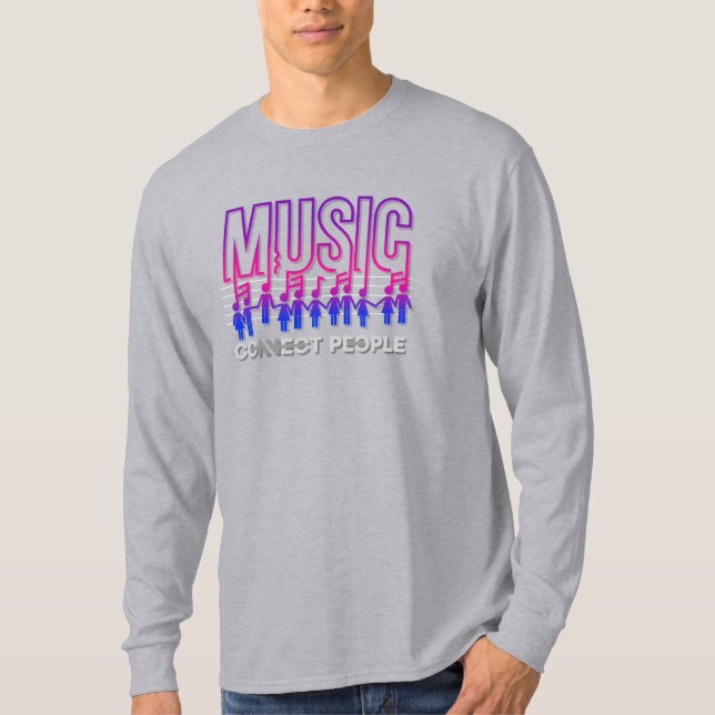 Music Connects People | MANAR LÅNGÄRMAD T Shirt (Framsida)