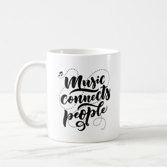 Music Connects People Typography Mugg (Vänster)