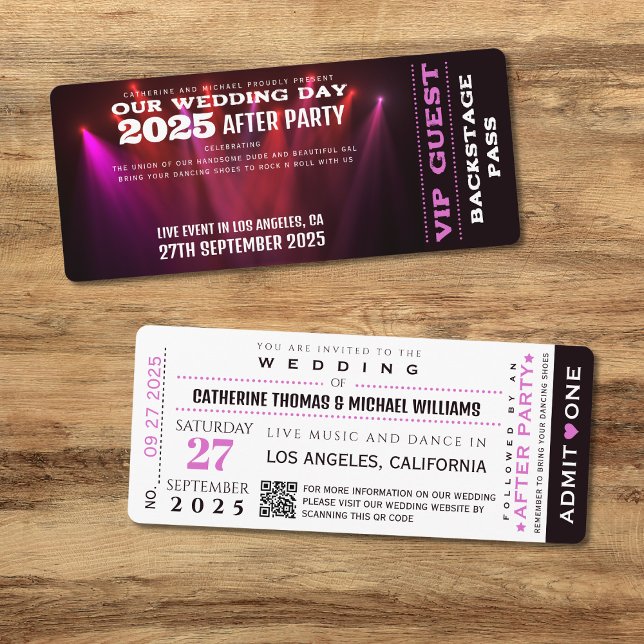 Music Consert VIP Biljett med QR-kod Spara Datumet (Skapare uppladdad)