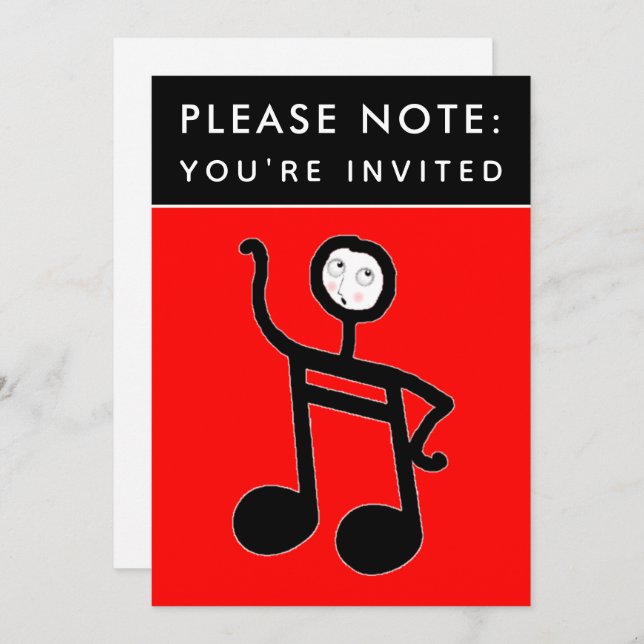 Music Cont Piano Skäl Investigation Inbjudningar (Fram/baksida)