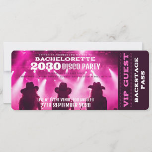 Music Cont VIP Biljett Bachelorette Party Inbjudningar