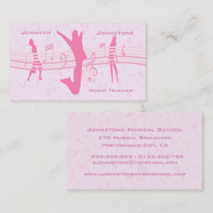 Music Dance och Drama Rosa Advertising Visitkort