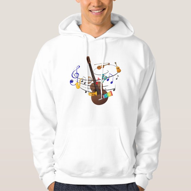 MUSIC DESIGN T-SHIRT HOODIE (Framsida)