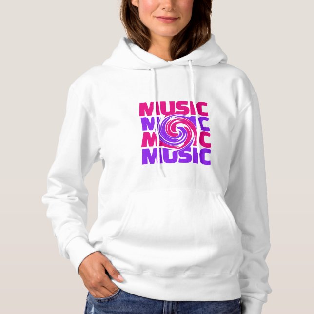 Music Design Women's Hoodie T Shirt (Framsida)