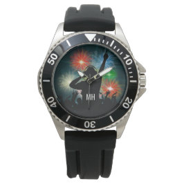 Music DJ-anpassningsbar monogramklockor Armbandsur